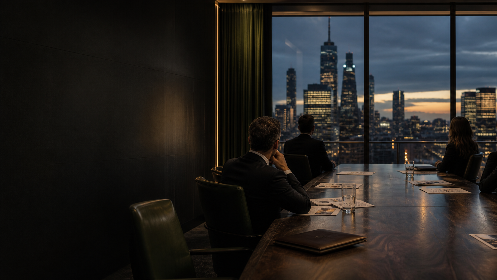 Executive boardroom representing a sensitive decision